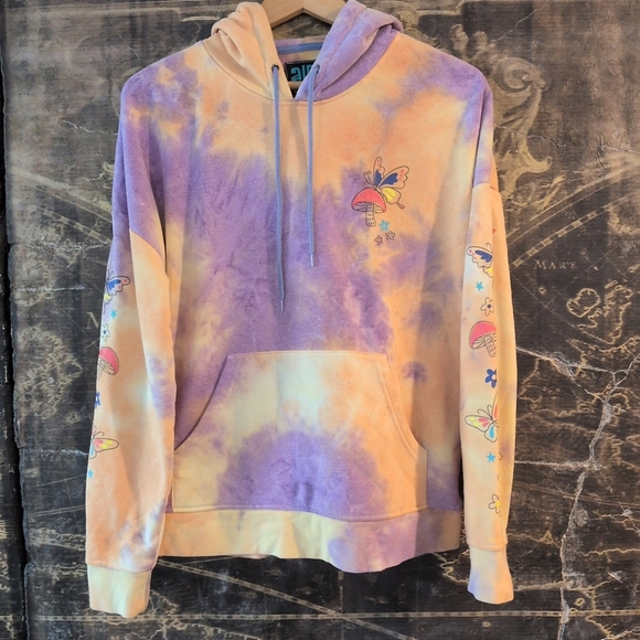aLab Tops - ALab Tie Dye Hoodie Size Medium Mushroom Butterfly Super Soft